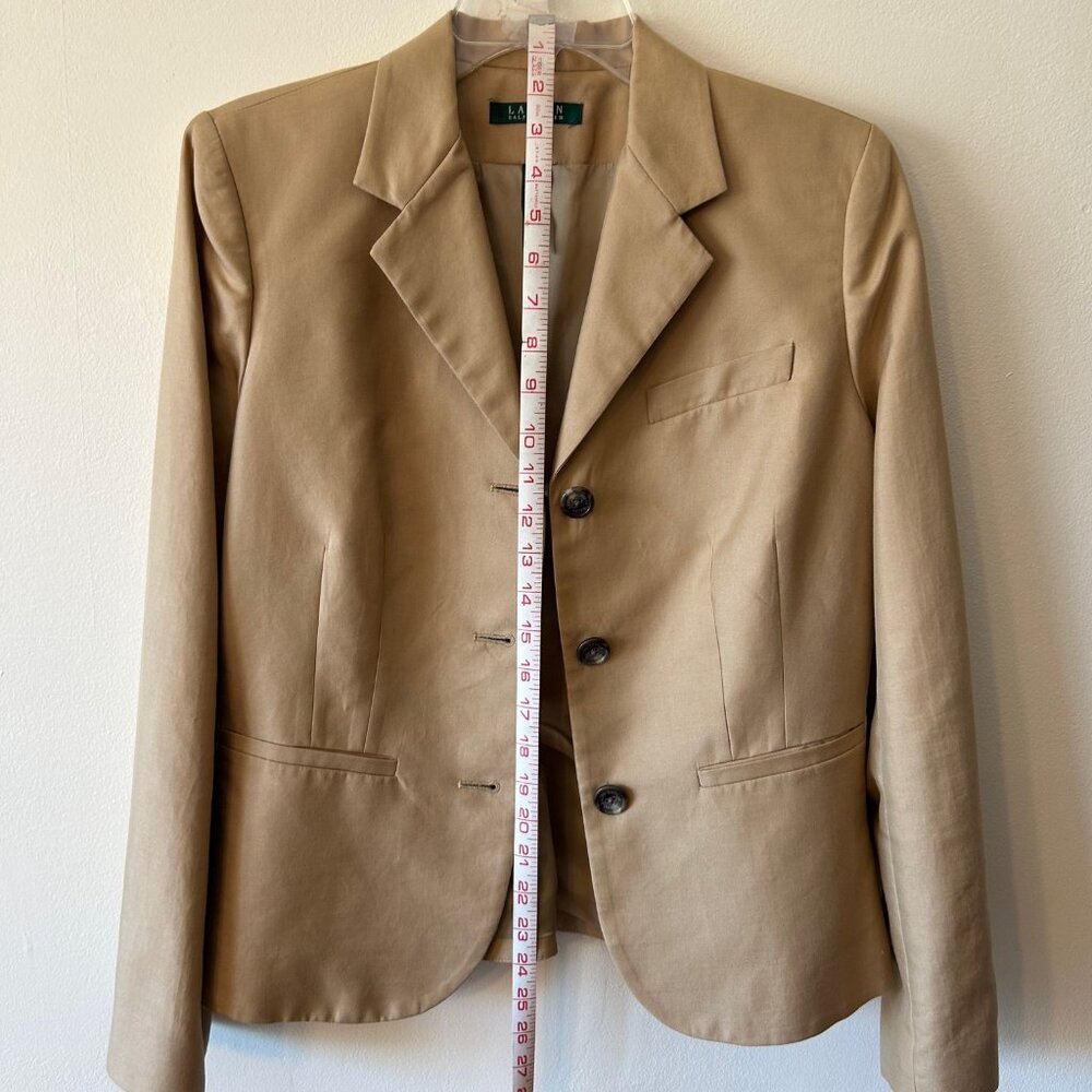 Vintage Ralph Lauren Tan Lined Blazer - Picture 7 of 9